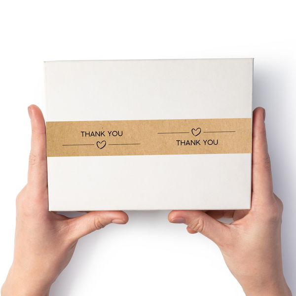 Етикетка крафт 50х294 мм &laquo;Thank You 06​​​​​​&raquo; (100 шт/рулон)
